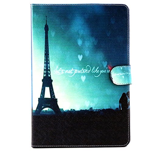 Galaxy Tab A 9.7 SM-T550 Hülle, Deenor Cute Colorful Design Flip Tasche PU Leder Abdeckung Stand Schutzhülle für Samsung Galaxy Tab A 9.7 SM-T550. (Night tower) - 2