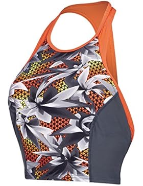 Speedo Damen Hydra Fizz Racerback Tankini Swimwear, Grau / Schwarz, X-Small