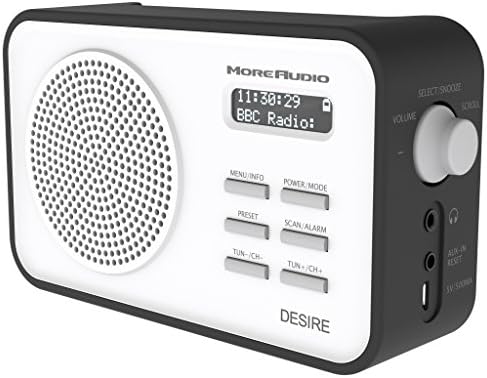 MoreAudio Desire DAB Digital FM Radio Alarm Clock - Portable - Rechargable battery - Timer (Black)