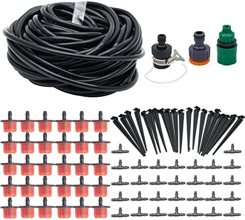 Slivercolor 25m DIY Micro Flow Drip Watering Irrigation Kits System Self Plant Garden Hose Watering Kits
