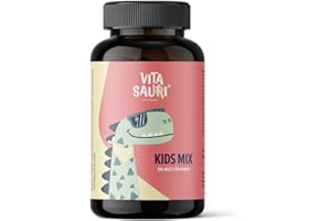 ‎EDUBILY NUTRITION Vitasauri Kids Mix Vitamine für Kinder - Dino Fruchtgummis mit Vitaminen & Mineralien - zuckerfrei & lecker - hohe Bioverfügbarkeit - 60 Stück für 60 bzw 30 Tage