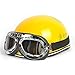 Produktbild Kinder Helm mit Brille Visier Schal Biker Helm für Kinder ( Farbe : Gelb )