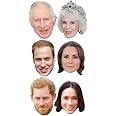 SHATCHI Royal Family Gesichtsmasken - 5 Stück, Karton Mit Gummiband, Für Mottopartys & Krönungsfeiern