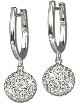 SilberDream Glitzer Ohrhänger Creole 925er Silber Swarovski Kristalle weiß Ohrringe GSO204