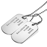 cadena chapa militar plata ♥ Material: Acero inoxidable .