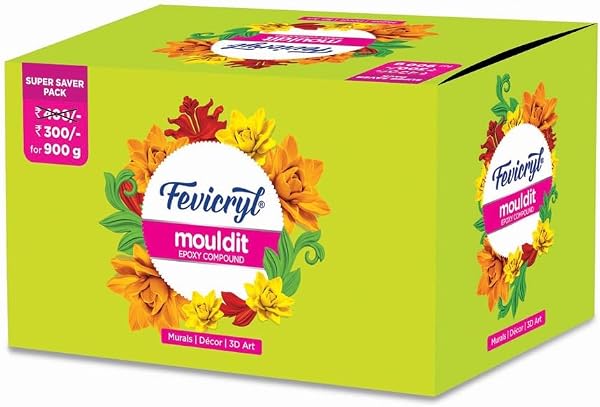 Fevicryl Mould It Clay 900 g | Clay Set for Modelling and Sculpting | Quick Air Dry Clay for Art and Craft | Create Murals, 3D Art, Sculptures & Home Decor | Gi