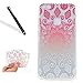 Produktbild Silikon Hülle für Huawei P10 Lite,Transparent Handyhülle für Huawei P10 Lite,Leeook Crystal Clear Ultradünn Schale Bumper Schutzhülle Henna Blumen Malerei Muster Durchsichtig Kratzfeste Scratch-Resistant Weich Tpu Protective Abdeckung Case Etui Cover für Huawei P10 Lite + 1 x Schwarz Eingabestift-Clear,Henna Blumen
