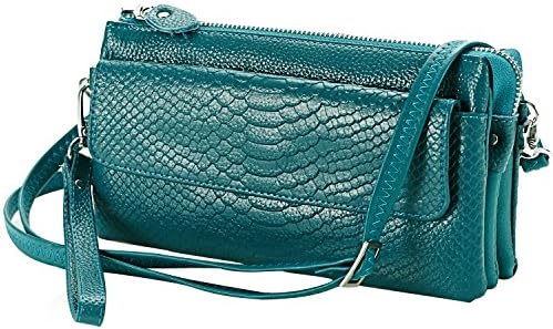 Shalwinn Soft Genuine Leather Crossbody Purse Shouler bag , Cellphone Pouch Purse , Women Wallet Wristlet Wallet Clutch with Long Shoulder Strap and Wrist Strap