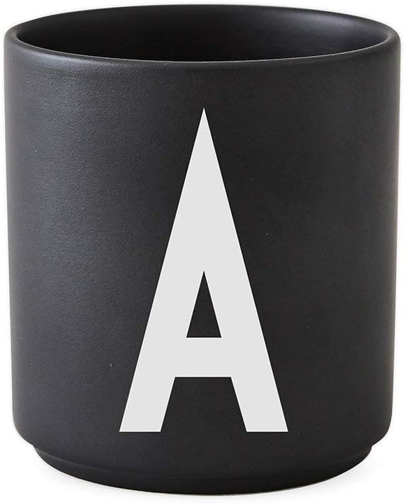 Design LettersCoffee Cup (A-Z) | Gift for Christmas for Men & Women | Porcelain Coffee Mug | Personalised Gift | Initial Mug for Christmas Decorations/Table Decoration | Letter Mug | Black Mug 250 Ml