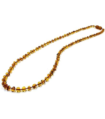 Collier De Perles En Ambre Véritable De La Baltique - 48 Cm - Neuf