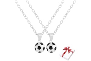 Liitata 2 Stück Fußball Halskette 3D Fußball Anhänger Ketten Fussball Party mitgebsel für Kinder Fußballer Kicker Sportler Geburtstag Geschenk Souvenir -Silber