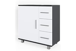 ‎VICCO Vicco Waschbeckenunterschrank Ilias, Anthrazit/Weiß, 60 x 60.8 cm