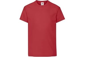 GENERICO T-Shirt Kids Original T. Maglietta da Bambino Manica Corta Cotone 100% - 1 Maglietta Fruit of The Loom MOD. 61-019-0