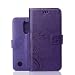 Produktbild LG K8 (2017) Hülle, LG K8 (2017) Schutzhülle, Alfort Carving Lederhülle PU Leder Tasche Cover Wallet Case für LG K8 (2017) 5.0" Smartphone (Dunkles Violet)