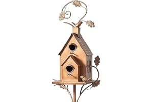 AVZYARDY AVIARY Nichoir d'extérieur en métal pour décoration de jardin avec poteau en métal pour décoration de jardin
