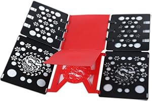 RHP Verstellbar Pullover Hosen Hemden Wäsche Kinder- und Erwachsen-Faltbrett Falthilfe für Wäsche Kleidung T Shirt Falten Wäschefaltbrett Hemdenfalter Wäschefalter für Kleidung Aller Art Schwarz/Rot