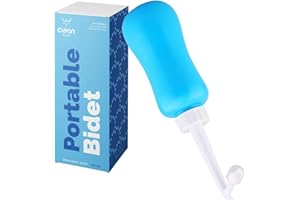 ‎CLEAN BUM CLEAN BUM Peri Bottle, Intimdusche Wochenbett, Po Dusche, Portable Bidet, Podusche, Intimdusche für Damen, Tragbare Flasche für Sanfte Hygiene nach der Geburt, XL 600 ml, Ink Reisetasche, Blau