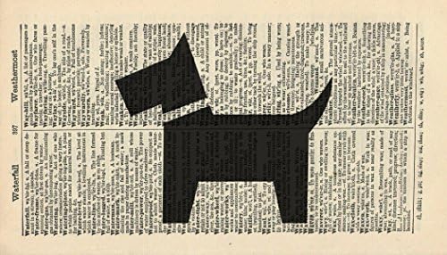 Scottie Dog Art Print - Scottish Terrier Art Print - Vintage Art Print - Vintage Dictionary Art Print - Silhouette Wall Art - Dog Lover's Gift - Artwork - Illustration - Wall Hanging - Book Print 790B