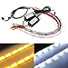 Price comparison product image XINFOK 2pcs White Yellow Super Bright Car LED DRL Daytime Running light Flowing Runs Style Sequential Flexible LED DRL Turning Switchback Headlight (10led 31cm, White and Yellow)