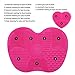 KEDSUM Makeup Brush Cleaning Mats,Makeup Brush Cleaner with 1 Apple Shaded Large Mat,1 Heart Shaped Small Mat and 1 Makeup Sponge, Portable Washing Tool Silicone Brush Cosmetic Brush Cleaning Set of 3 (Rose)