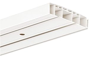 HUGG - Vorhang-Schiene (VS.380.2) 1-/ 2-/ 3- läufig, Decken-Montage, 2-Lauf - Länge: 240 cm