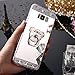 Produktbild KunyFond Silikon Hülle für Samsung Galaxy A5 2016,Galaxy A5 2016 Mirror Case Spiegel Schutzhülle [Rotierendem Bär Ring Ständer],Überzug Plating Silikon Hülle Silber Spiegel TPU Handyhülle nit Glänzend Glitzer Kristall Strass Diamant Crystal Kirstall Case Stoßdämpfend Weichem Flexible Silikon Schutzhülle Handy Gürtel Tasche Hülle Case Cover Fall-Abdeckung Etui TPU Bumper Schale für Samsung Galaxy A5 2016 (Bär,Silber)