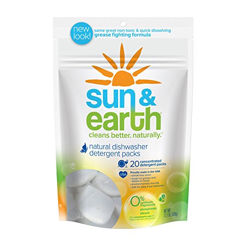 Preisvergleich Produktbild Sun Earth Automatische Geschirrspülmittels natürliche Schoten FreeandClear Gerichte Tablet Pakete 20 County jedes (6 Pack)