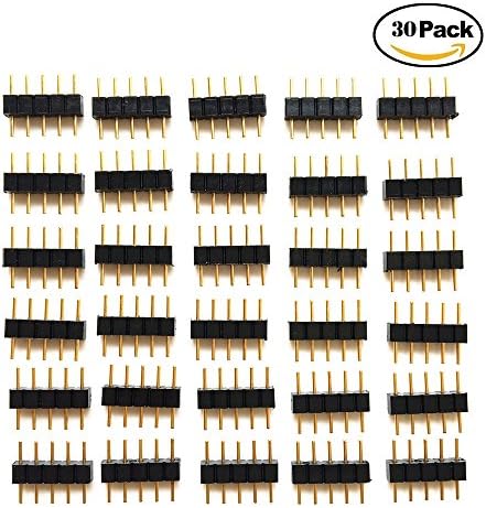 30x Black 5 Pin Pol Cable Connector Clutch Adapter 5 pin RGBW LED Connector for RGB 5050 3528 LED strip strip