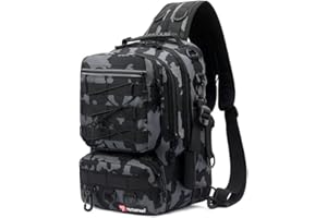 exmygboy Fishing Backpack - 45L Fishing Tackle Backpack with Rod & Gear Holder, Lightweight Outdoor Water-Resistant Shoulder Storage Bag