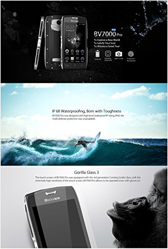 BlackView BV7000 Pro 4G Smartphone 5.0 pollici Android 6.0 MTK6750 1.5GHz octa-core da 4GB di RAM 64GB IP68 ROM 8,0MP impermeabile + 13,0MP telecamere scanner di impronte digitali (colore champagne)