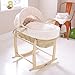 Clair de Lune Honeycomb Palm Wicker Moses Basket (Cream)