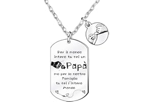 VZIUYTRE Collana con ciondolo per la festa del papà,Collana regalo per la festa del papà, Collana uomo,collarna papà