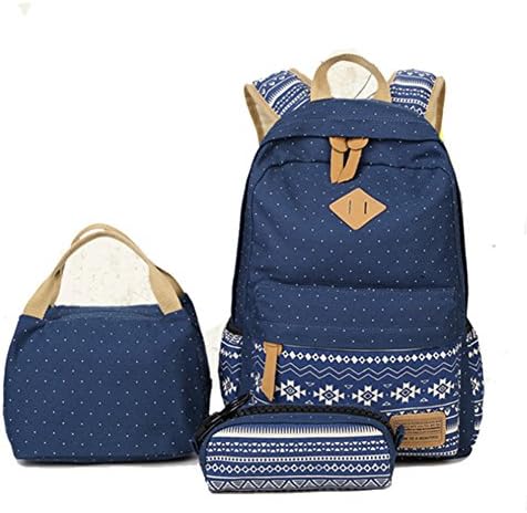 Canvas Backpack set Casual School Bookbag Daypack for Teens Girls