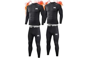 MEETYOO 2er Pack Thermounterwäsche Herren, Skiunterwäsche Herren & funktionsunterwäsche, Atmungsaktiv, Schweißregulierung, Ideal für Winter und Sport unterwäsche
