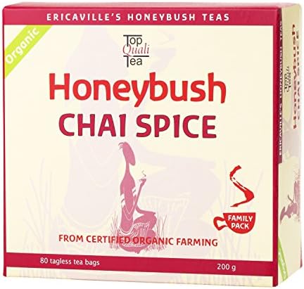 Honeybush Chai Spice Tea by TopQualiTea | 80 Tea Bags Premium 250g, Rich in Antioxidants & Caffeine Free, Gluten Free, Organic. Herbal Tea with Unique Gourmet Taste