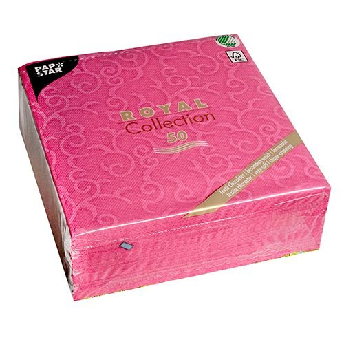 50 Servietten „ROYAL Collection“ 1/4-Falz 40 cm x 40 cm fuchsia „Casali“ 84886 Papstar Dekorservietten - 3