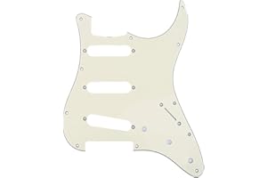 Musiclily Pro 11 Agujeros SSS 62 Strat Pickguard Golpeador Guitarra para MIJ JPN Japan Stratocaster,3 capas Crema