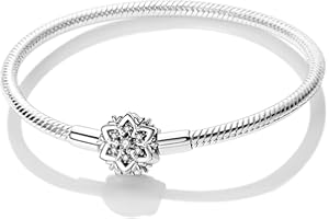 KUNSIR 925 Sterling Silver Snake Chain Bracelet for Pandora European Bracelets Charms Bead Silver Bracelet for Women