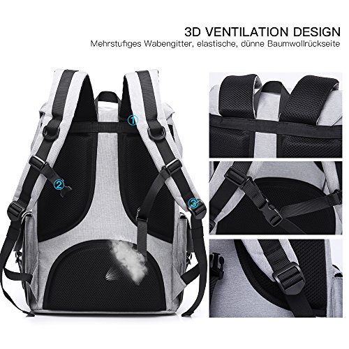 Evershop 24 liter Unisex Retro Oxford Wasserabweisend Rucks  cke Vintage-Stil Gro  er Kapazit  t Reiserucksack Wanderrucksack f  r Freizeit Camping Ou