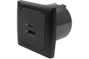 C-Line USB A och C-uttag 12/24 volt ram Isodosa husvagn