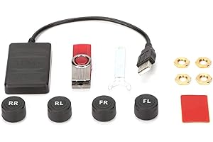 TERISASS TPMS - di monitoraggio USB TPMS per auto, con sensore esterno, per la navigazione Android, strumenti di controllo della pressione dei pneumatici