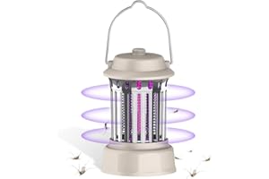 KISUFU Antizanzara, 2 in 1 Lampada Antizanzara Elettrica con Luce UV, Lampada da Campeggio,Effettiva Antizanzare Elettrico per Giardino Domestico Cucina Interna ed Esterna,Mosche,Falene,Insetti Zanzare