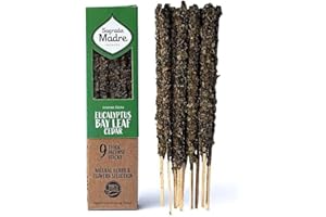 CRIGEMA SAGRADA MADRE - Incenso in Stick - Bastoncini Naturali al 100% - ca. 8 Sticks a Confezione (EUCALIPTO, ALLORO e CEDRO)