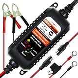 MOTOPOWER MP00205A 12V 800mA Fully Automatic Battery Charger / Maintainer for Cars, Motorcycles, ATVs, RVs, Powersports, Boat and More. Smart, Compact and Eco Friendly