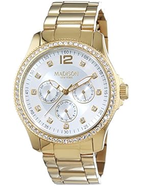 MADISON NEW YORK Damen-Armbanduhr GLAMOR Analog Quarz Edelstahl beschichtet L4792C1