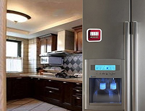 EUGO Großes Display Digitaler Küchentimer – Elektronischer Timer mit Magnet und Befestigungsclip, Stander – Rot - 6