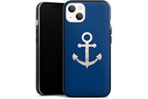DeinDesign Silikon Hülle kompatibel mit Apple iPhone 13 Case schwarz Handyhülle Glitzer Look Anker maritim