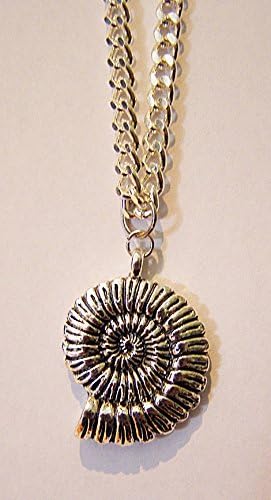 Ammonite Pendant on Chain Necklace Handmade Arts and Craft