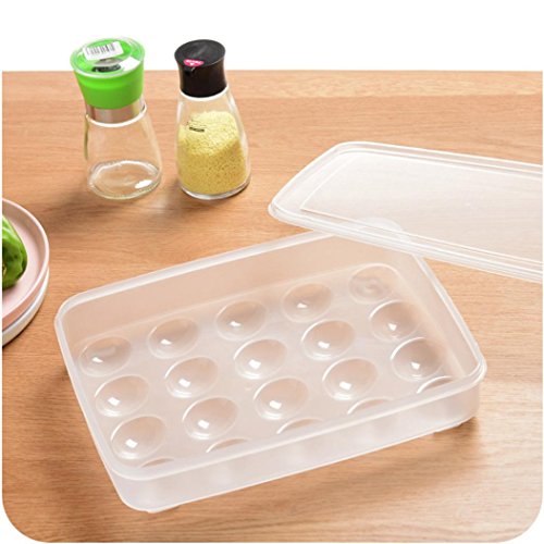 Clode® Eierbox Eieraufbewahrung Kühlschrank Transportbox für 20 Eier, Transparent, Maße 29.5 x 22.5 x 6cm (A) - 5