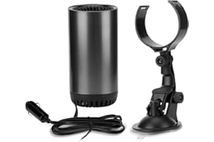 yotutun Calefactor para Coche Portátil, 12V 150W Calentador de Coche Ventilador de Calefacción y Refrigeración 2 en 1 Descongelador de Niebla de Parabrisas Enchufe de Mechero